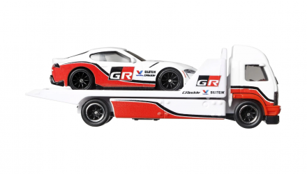 Машинка Premium Hot Wheels '21 Toyota GR Supra та Транспортер Aero Lift Team Transport 1:64 GRK65 White 2шт - Retromagaz, image 5