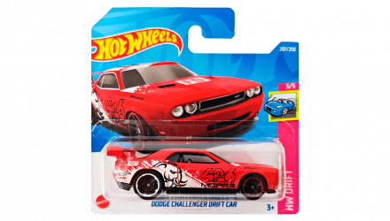 Машинка Базовая Hot Wheels Dodge Challenger Drift Car Drift 1:64 HCX80 Red - Retromagaz, image 1