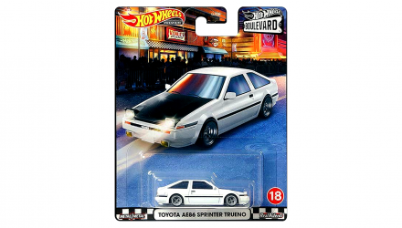 Машинка Premium Hot Wheels Toyota AE86 Sprinter Trueno Boulevard 1:64 GJR77 White - Retromagaz, image 1