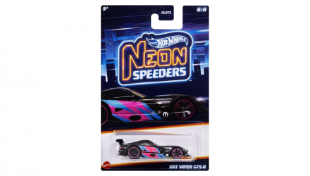 Тематическая Машинка Hot Wheels SRT Viper GTS-R Neon Speeders 1:64 HLH72/HLH78 Black - Retromagaz, image 1