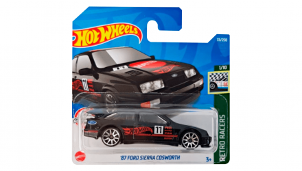 Машинка Базовая Hot Wheels '87 Ford Sierra Cosworth Retro Racers 1:64 HCT21 Black - Retromagaz, image 1