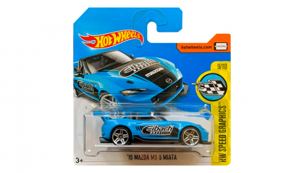 Машинка Базова Hot Wheels '15 Mazda MX-5 Miata Speed Graphics 1:64 DVB63 Blue - Retromagaz, image 1