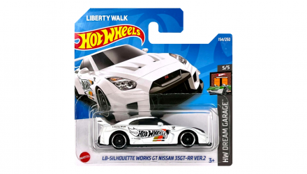 Машинка Базовая Hot Wheels Liberty Walk LB-Silhouette Works GT Nissan 35GT-RR Ver.2 Dream Garage 1:64 HCX49 White - Retromagaz, image 1