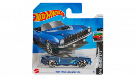 Машинка Базовая Hot Wheels '70 Plymouth Barracuda Roadsters 1:64 HTC13 Dark Blue - Retromagaz, image 1