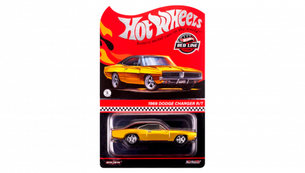 Машинка Premium Hot Wheels 1969 Dodge Charger R/T Red Line Club RLC 1:64 HNL23 Yellow - Retromagaz, image 1