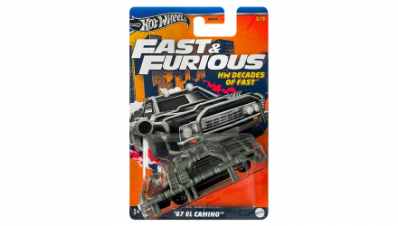 Тематическая Машинка Hot Wheels `67 El Camino Decades of Fast & Furious 1:64 HNR88/HRW41 Black - Retromagaz, image 1