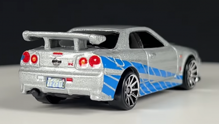 Тематична Машинка Hot Wheels Nissan Skyline GT-R (BNR34) Fast & Furious 1:64 HNR88/HNT02 Silver - Retromagaz, image 3