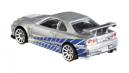 Тематическая Машинка Hot Wheels Nissan Skyline GT-R (BNR34) Fast & Furious 1:64 GRP56 Silver - Retromagaz, image 5