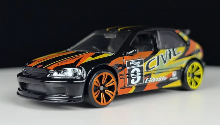 Тематическая Машинка Hot Wheels '99 Honda Civic Type R (EK9) Neon Speeders 1:64 HLH72/HLH76 Black - Retromagaz, image 2