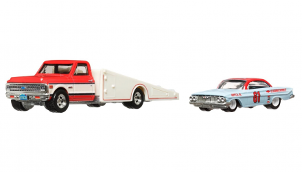 Машинка Premium Hot Wheels 2шт '61 Impala и Транспортер '72 Chevy Ramp Truck Team Transport 1:64 FLF56/HKF40 Light Blue - Retromagaz, image 2