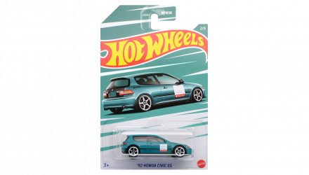 Тематична Машинка Hot Wheels '92 Honda Civic EG Honda 1:64 HDH20 Turquoise - Retromagaz, image 1