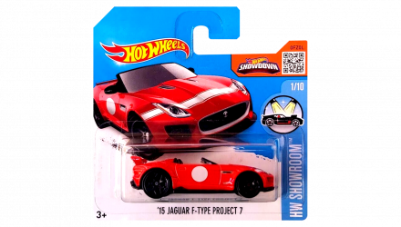 Машинка Базовая Hot Wheels '15 Jaguar F-Type Project 7 Showroom 1:64 DHR26 Red - Retromagaz, image 1