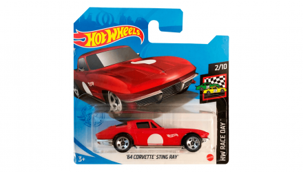 Машинка Базовая Hot Wheels '64 Corvette Sting Ray Race Day 1:64 GRX90 Red - Retromagaz, image 1