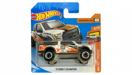 Машинка Базова Hot Wheels '17 Ford F-150 Raptor Hot Trucks 1:64 FJW59 White - Retromagaz, image 1