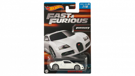 Тематична Машинка Hot Wheels Bugatti Veyron Fast & Furious 1:64 HNR88/HNT17 White - Retromagaz, image 1