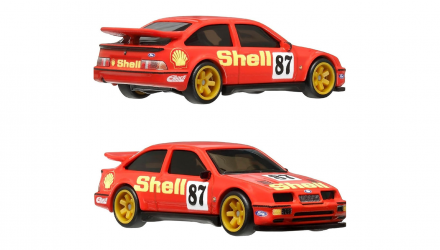 Машинка Premium Hot Wheels 2шт '87 Ford Sierra Cosworth / '93 Escort RS 2-Packs 1:64 HRR73 Red - Retromagaz, image 3