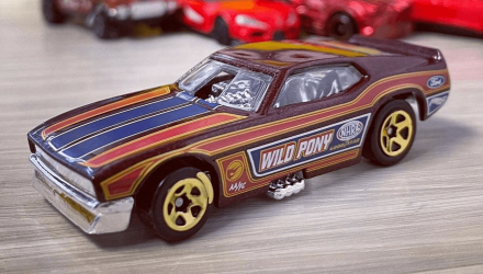 Машинка Базова Hot Wheels '71 Mustang Funny Car Treasure Hunts Drag Strip 1:64 HCX95 Dark Red - Retromagaz, image 3