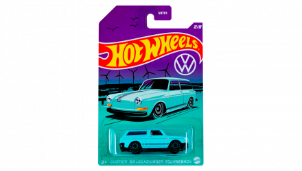 Тематическая Машинка Hot Wheels Custom '69 Volkswagen Squareback Volkswagen 1:64 HDH41 Light Blue - Retromagaz, image 1