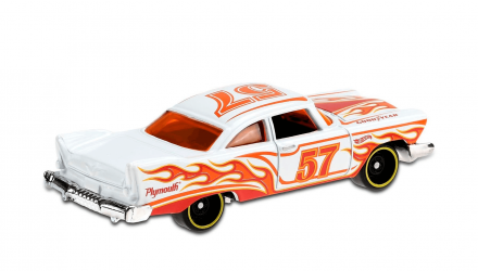 Машинка Базова Hot Wheels '57 Plymouth Fury Flames 1:64 GHD67 White - Retromagaz, image 3