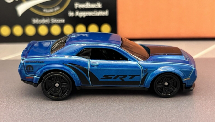 Машинка Базовая Hot Wheels '18 Dodge Challenger SRT Demon Muscle Mania 1:64 HKJ54 Blue - Retromagaz, image 4