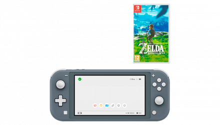 Набір Консоль Nintendo Switch Lite 32GB (045496452650) Grey Б/У + Гра The Legend of Zelda Breath of The Wild Російська Озвучка Б/У - Retromagaz, image 1