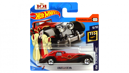 Машинка Базовая Hot Wheels Disney 101 Dalmatians Cruella de Vil Screen Time 1:64 FJW04 Red - Retromagaz, image 1