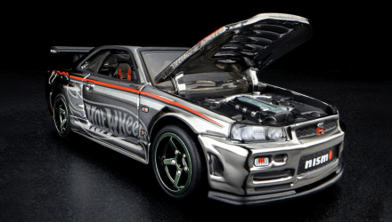 Машинка Premium Hot Wheels Nissan Skyline GT-R (BNR34) Red Line Club RLC 1:64 HGK73 Silver - Retromagaz, image 3