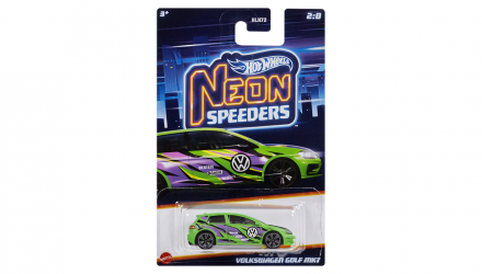 Тематична Машинка Hot Wheels Volkswagen Golf Mk7 Neon Speeders 1:64 HLH72/HLH74 Green - Retromagaz, image 1