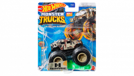 Машинка-Внедорожник Hot Wheels Humvee Monster Truck Crash Legends 1:64 HKM39 Tan - Retromagaz, image 1