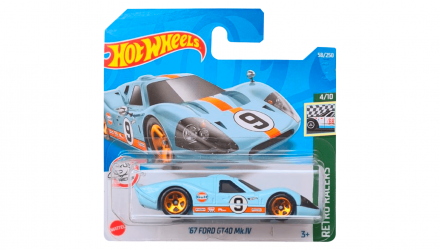 Машинка Базовая Hot Wheels '67 Ford GT40 Mk.IV Gulf Retro Racers 1:64 HCT72 Light Blue - Retromagaz, image 1