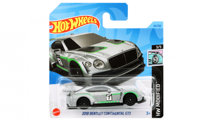 Машинка Базовая Hot Wheels 2018 Bentley Continental GT3 Modified 1:64 HKL45 Silver - Retromagaz, image 1