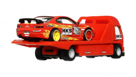 Машинка Premium Hot Wheels 2шт Nissan Silvia (S15) та Транспортер Aero Lift Team Transport 1:64 FLF56/HCR35 Red - Retromagaz, image 3