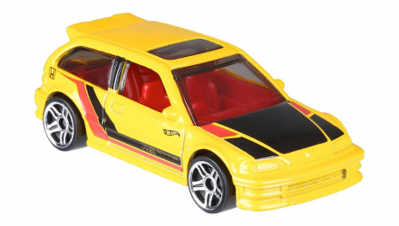 Тематична Машинка Hot Wheels 1990 Honda Civic EF Honda 70th Anniversary 1:64 FKD24 Yellow - Retromagaz, image 4