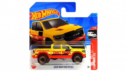 Машинка Базовая Hot Wheels 2020 RAM 1500 Rebel Treasure Hunts Rescue 1:64 HKL04 Yellow - Retromagaz, image 1