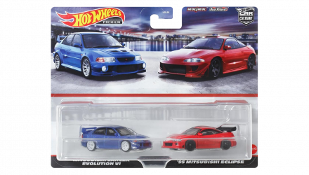 Машинка Premium Hot Wheels 2шт '95 Mitsubishi Eclipse / Lancer Evolution VI 2-Packs 1:64 HKF59 Red - Retromagaz, image 1