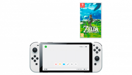 Набор Консоль Nintendo Switch OLED Model HEG-001 64GB White Б/У + Игра The Legend of Zelda Breath of The Wild Русская Озвучка Б/У - Retromagaz, image 1