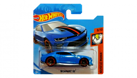 Машинка Базовая Hot Wheels '18 Camaro SS Muscle Mania 1:64 FKB10 Blue - Retromagaz, image 1