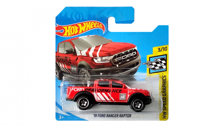 Машинка Базова Hot Wheels '19 Ford Ranger Raptor Speed Graphics 1:64 GHF33 Red - Retromagaz, image 1