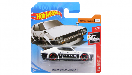 Машинка Базова Hot Wheels Nissan Skyline 2000 GT-R Police Rescue 1:64 FYC81 White - Retromagaz, image 1