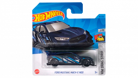 Машинка Базовая Hot Wheels Ford Mustang Mach-E 1400 Drag Strip 1:64 HKH29 Dark Blue - Retromagaz, image 1