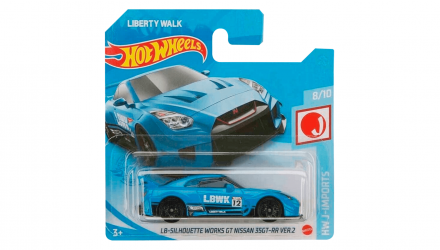 Машинка Базовая Hot Wheels Liberty Walk LB-Silhouette Works GT Nissan 35GT-RR Ver.2 J-Imports 1:64 GRX63 Blue - Retromagaz, image 1