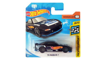 Машинка Базова Hot Wheels '95 Mazda RX-7 Mad Mike Speed Graphics 1:64 FYD04 Black - Retromagaz, image 1