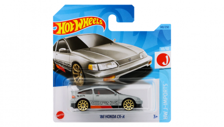 Машинка Базова Hot Wheels '88 Honda CR-X J-Imports 1:64 HKJ17 Metallic Silver - Retromagaz, image 1