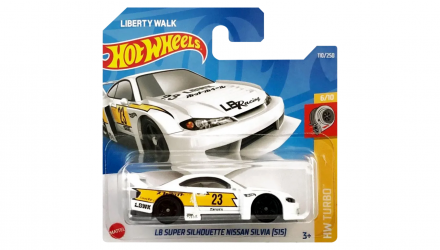 Машинка Базовая Hot Wheels Liberty Walk LB Super Silhouette Nissan Silvia (S15) Turbo 1:64 HCT23 White - Retromagaz, image 1