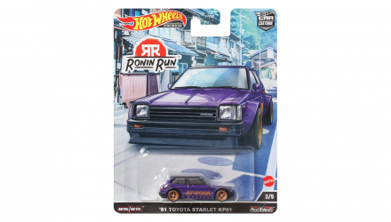 Машинка Premium Hot Wheels '81 Toyota Starlet KP61 Ronin Run 1:64 HCK11 Purple - Retromagaz, image 1