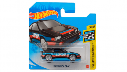 Машинка Базова Hot Wheels 1985 Honda CR-X Speed Graphics 1:64 GTC57 Black - Retromagaz, image 1