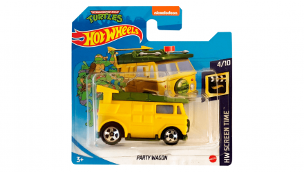 Машинка Базовая Hot Wheels Teenage Mutant Ninja Turtles Party Wagon Screen Time 1:64 GRX96 Yellow - Retromagaz, image 1