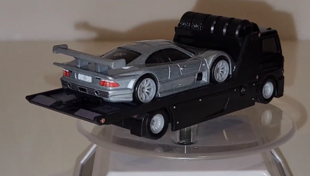 Машинка Premium Hot Wheels 1997 Mercedes-Benz CLK-GTR и Транспортер Fleet Street Team Transport 1:64 FLF56/HKF46 Silver 2шт - Retromagaz, image 4