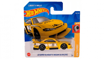 Машинка Базовая Hot Wheels Liberty Walk LB Super Silhouette Nissan Silvia (S15) Turbo 1:64 HCX15 Yellow - Retromagaz, image 1