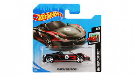 Машинка Базова Hot Wheels Porsche 918 Spyder Roadsters 1:64 FYD27 Black - Retromagaz, image 1